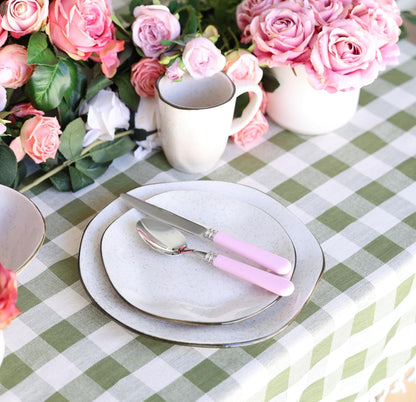 ANNOVA Silverware Set 20 Pieces Cutlery Stainless Steel Colorful Fun Handle Flatware Service for 4 - Dinner Knife, Dinner Fork, Salad fork, Dinner Spoon, Dessert Spoon (Light Pink, 20 Pieces)