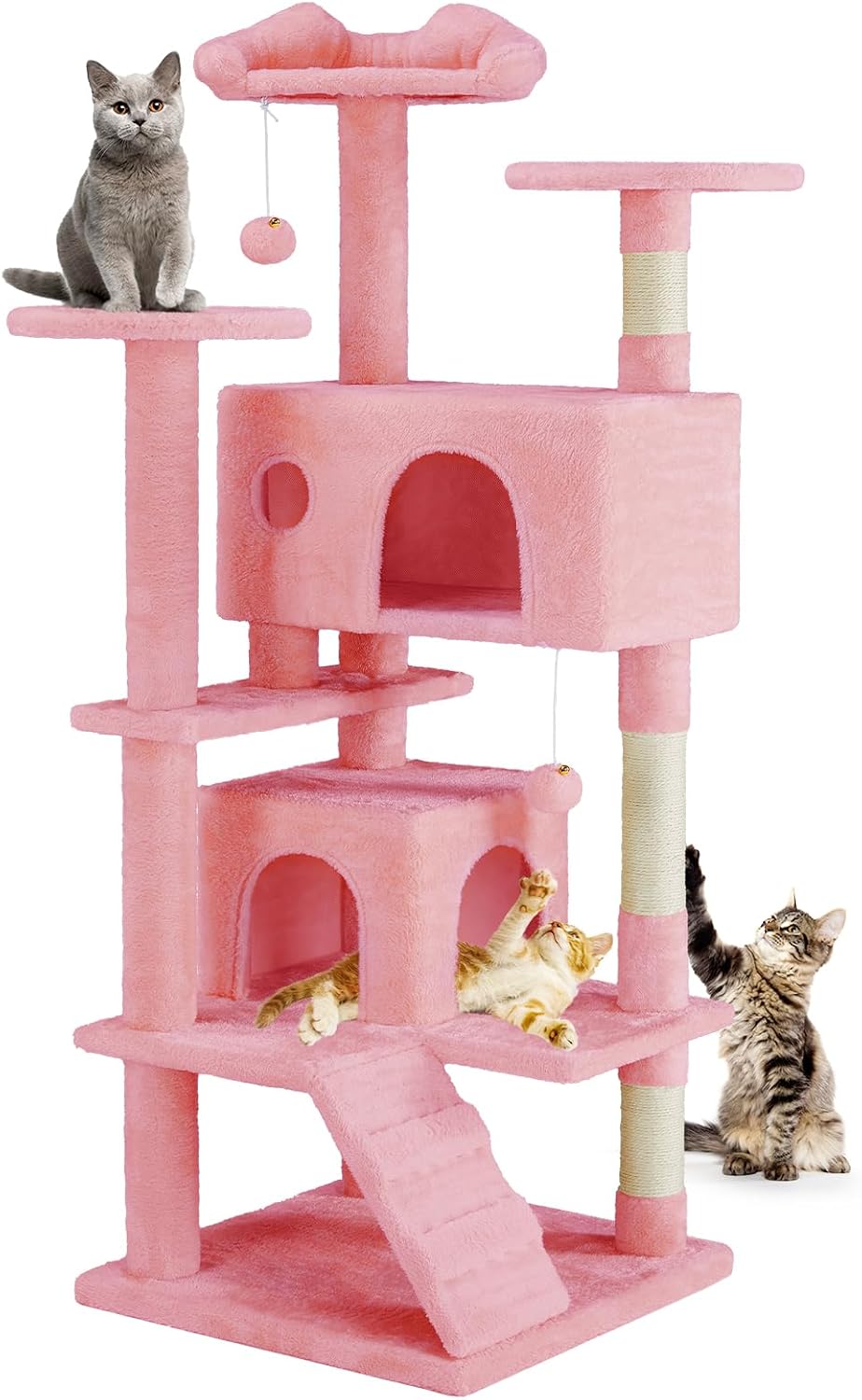 DUMOS 54-inch Cat Tree Tower with Scratching Posts, Indoor Use