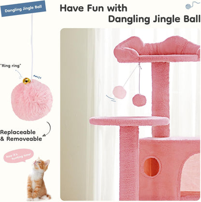 DUMOS 54-inch Cat Tree Tower with Scratching Posts, Indoor Use