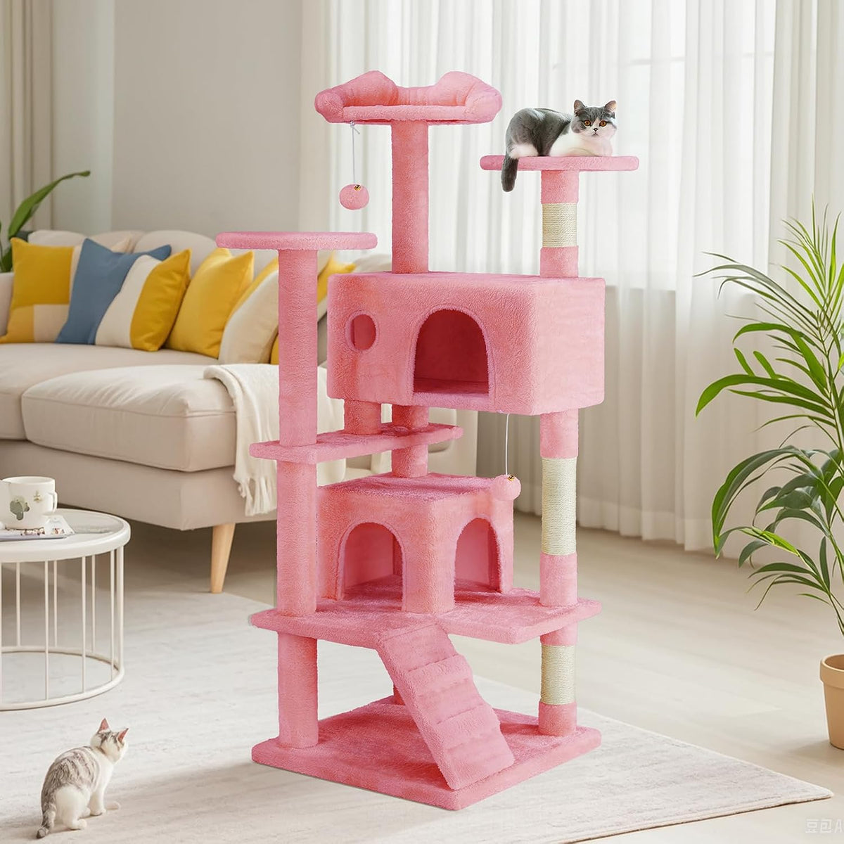 DUMOS 54-inch Cat Tree Tower with Scratching Posts, Indoor Use