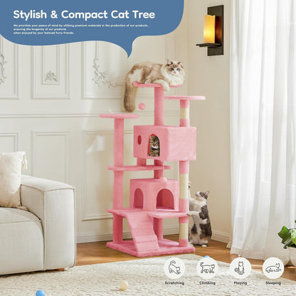 DUMOS 54-inch Cat Tree Tower with Scratching Posts, Indoor Use