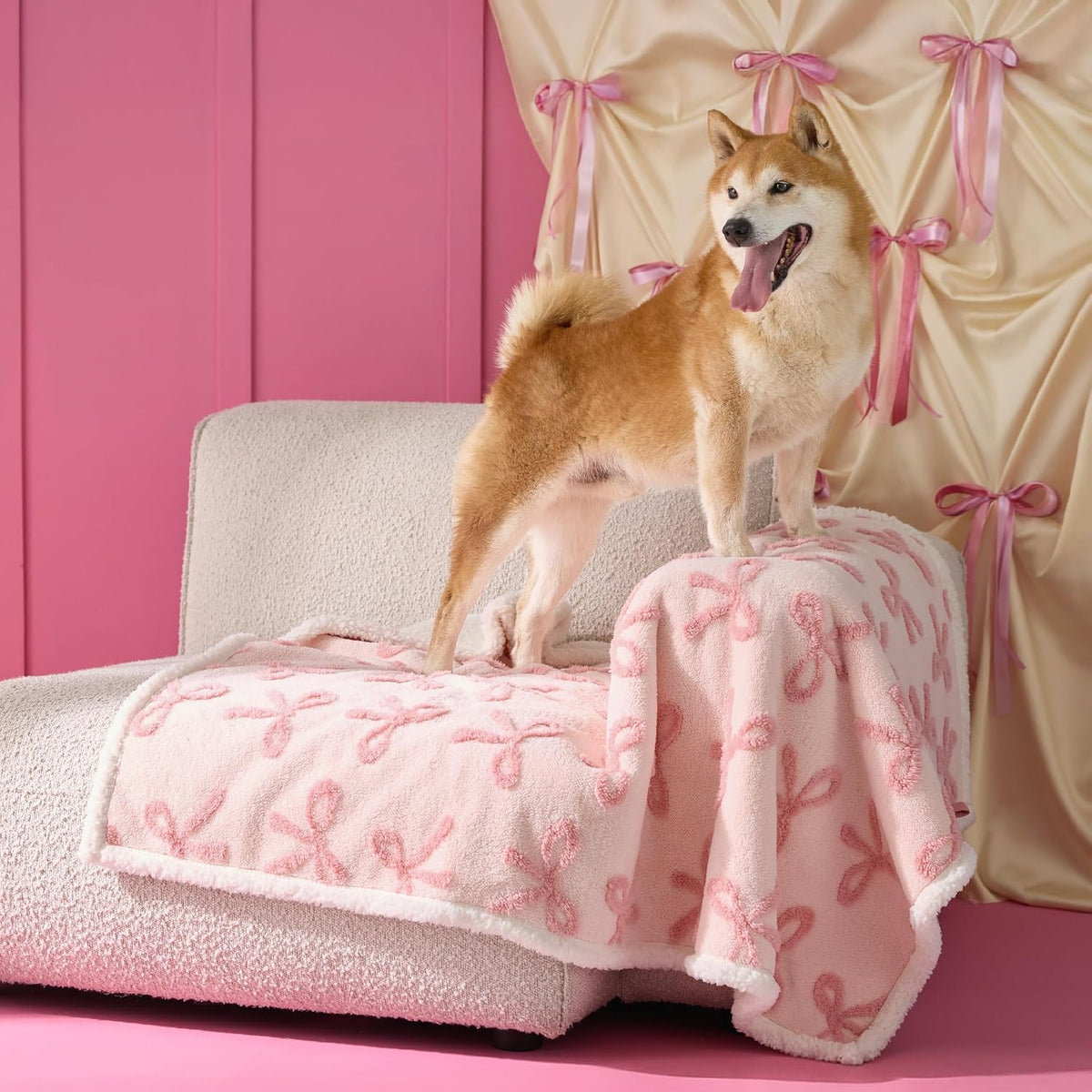 Waterproof Dog Blankets for Large Dogs Cute Cozy 3D Jacquard,40x50