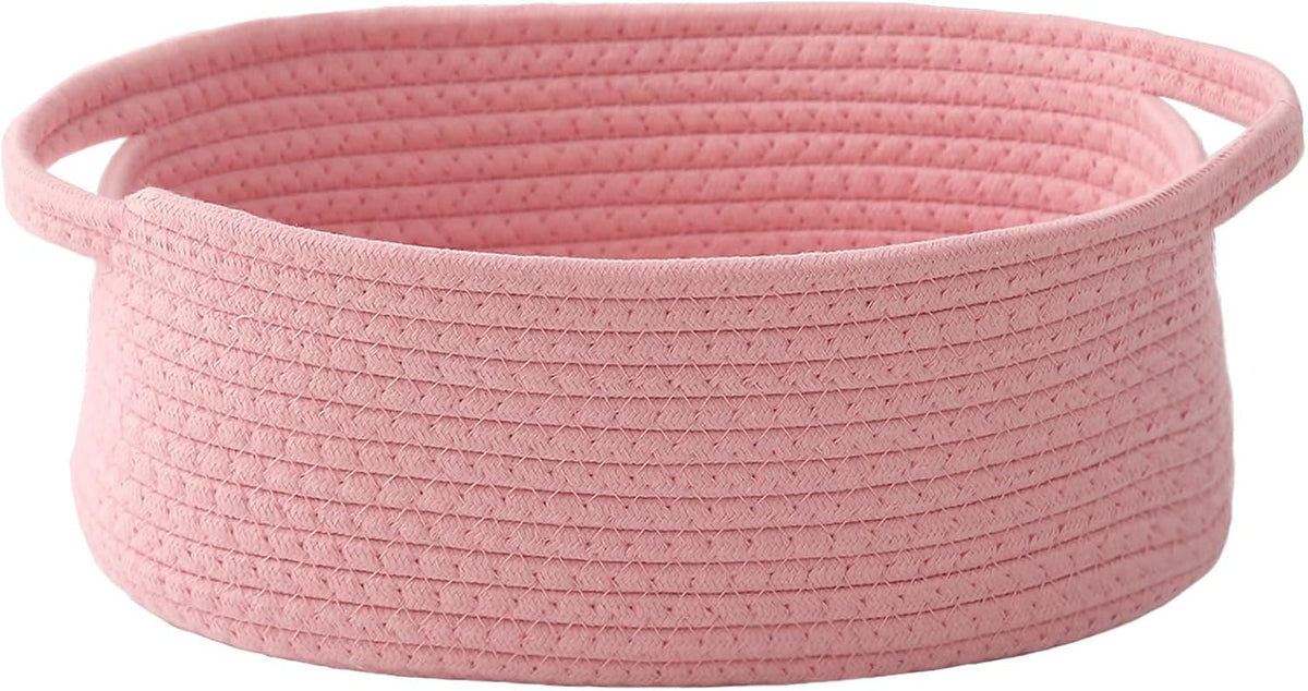 Small Woven Basket, Empty Gift Basket, Pink/1 Pack