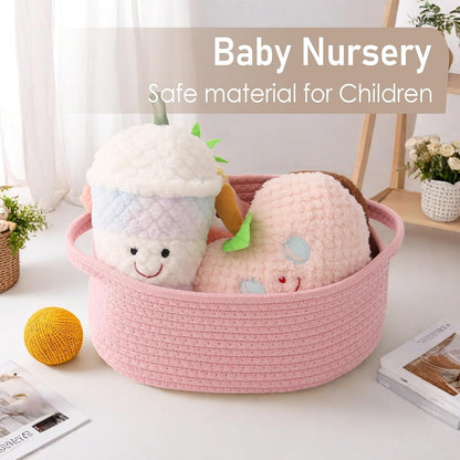 Small Woven Basket, Empty Gift Basket, Pink/1 Pack