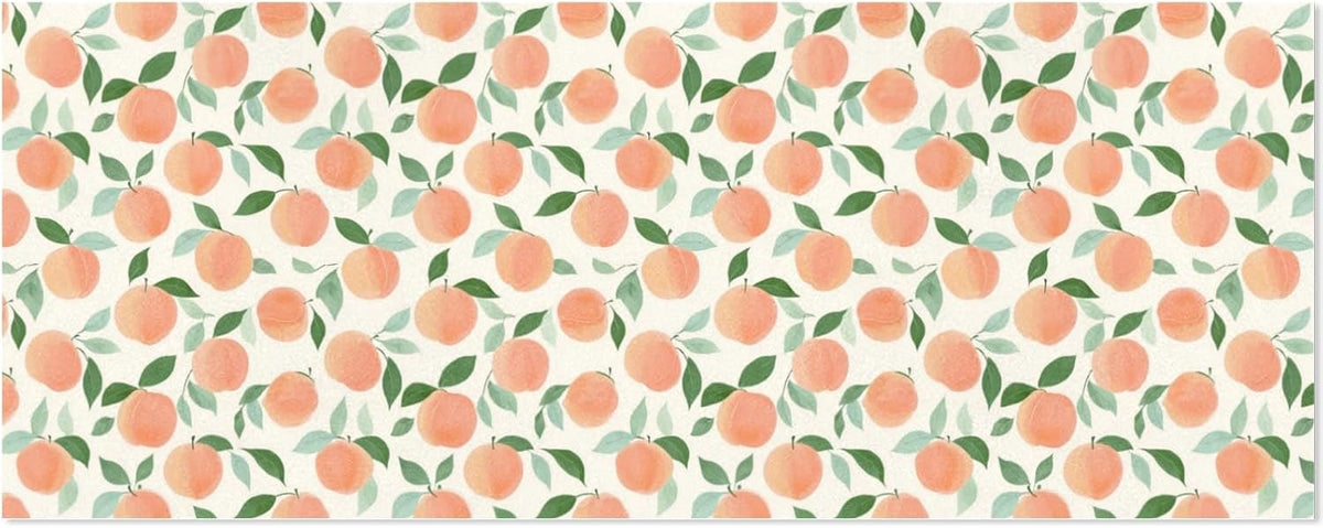 Cute Peach Pattern Design Birthday Wrapping Paper Roll, Mini Roll Gift Wrap Perfect for Weddings, Brides, Holidays, Baby Showers - 58 x 22.8 inches