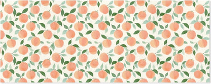 Cute Peach Pattern Design Birthday Wrapping Paper Roll, Mini Roll Gift Wrap Perfect for Weddings, Brides, Holidays, Baby Showers - 58 x 22.8 inches