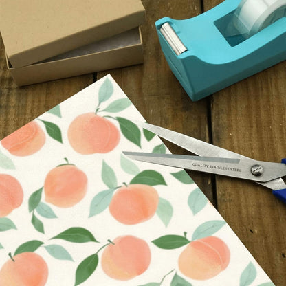 Cute Peach Pattern Design Birthday Wrapping Paper Roll, Mini Roll Gift Wrap Perfect for Weddings, Brides, Holidays, Baby Showers - 58 x 22.8 inches