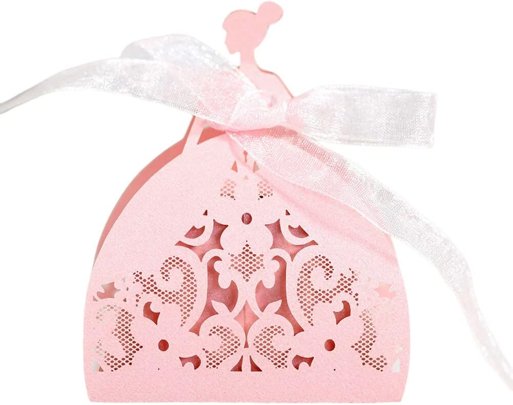 Katutude 50 Pcs Wedding Favor Boxes Baptism Favor Boxes Chocolate Candy Gift Box Small Empty Candy Box Paper Gift Boxes for Bridal Shower Anniverary Birthday Party