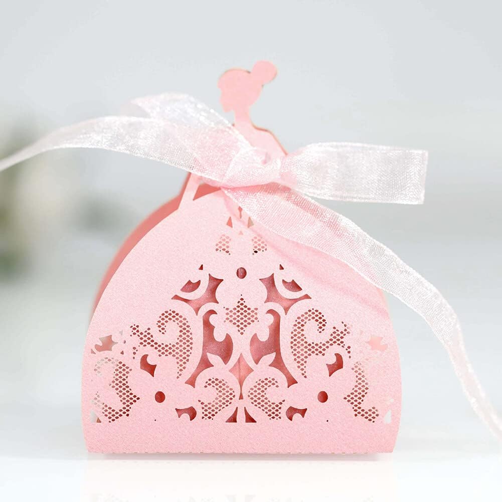 Katutude 50 Pcs Wedding Favor Boxes Baptism Favor Boxes Chocolate Candy Gift Box Small Empty Candy Box Paper Gift Boxes for Bridal Shower Anniverary Birthday Party