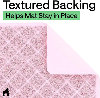 Cat Litter Box Mat, Coiled Mesh Trapping Mats 17x11 Light Pink