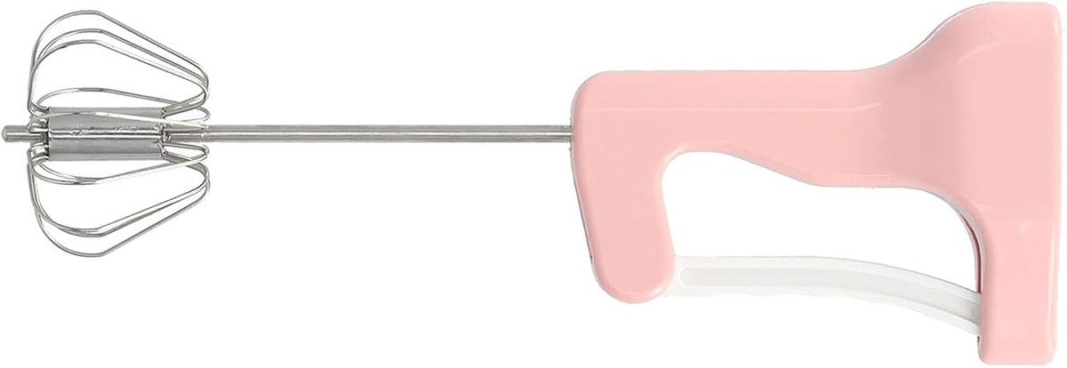 Semi Automatic Egg Beater, 11.8 Inches Handheld Cream Blender with Ergonomic Comfortable Grip, Efficient for Home Kitchen Baking, Stainless Steel ABS Pink