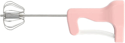 Semi Automatic Egg Beater, 11.8 Inches Handheld Cream Blender with Ergonomic Comfortable Grip, Efficient for Home Kitchen Baking, Stainless Steel ABS Pink