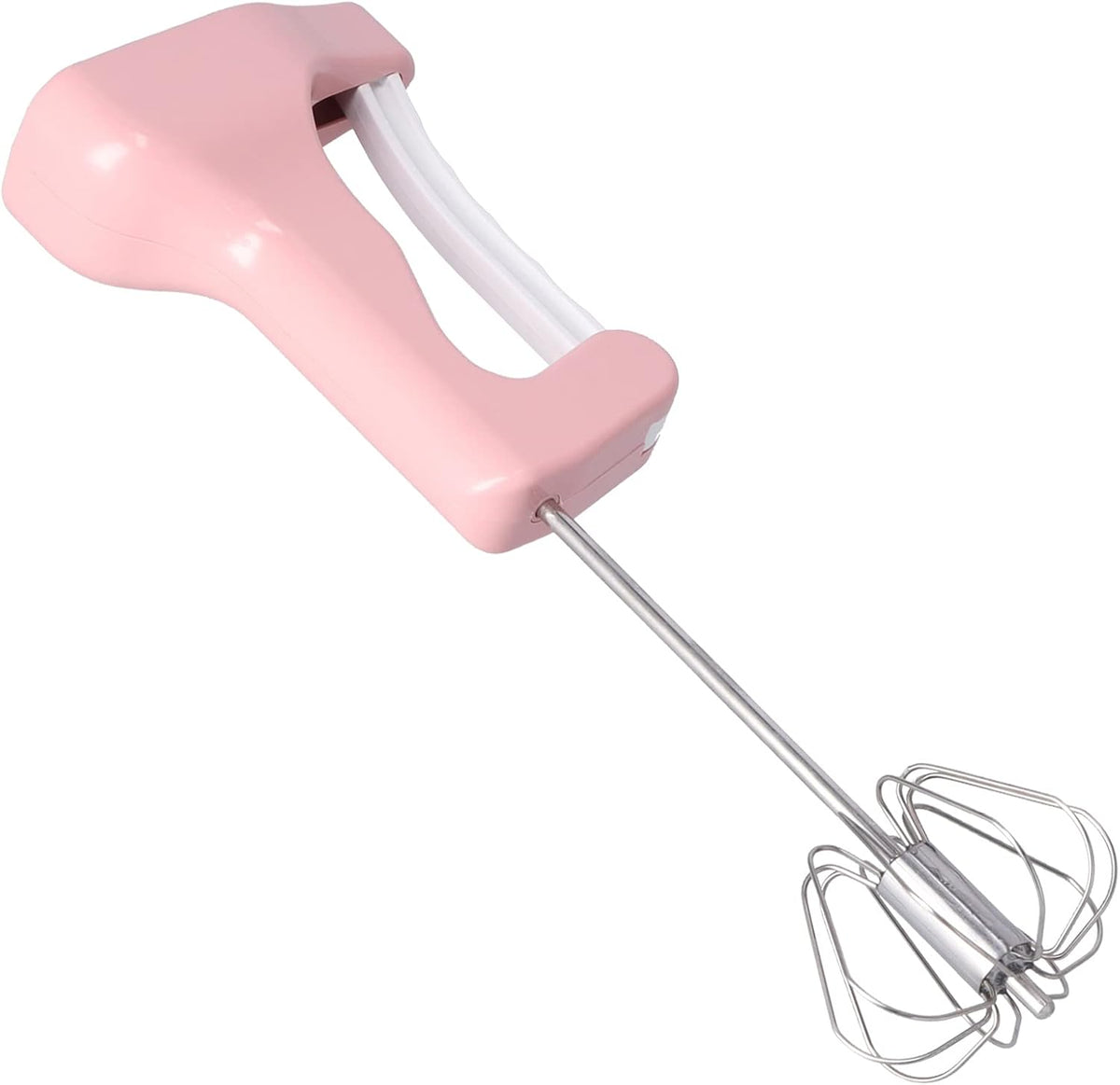 Semi Automatic Egg Beater, 11.8 Inches Handheld Cream Blender with Ergonomic Comfortable Grip, Efficient for Home Kitchen Baking, Stainless Steel ABS Pink