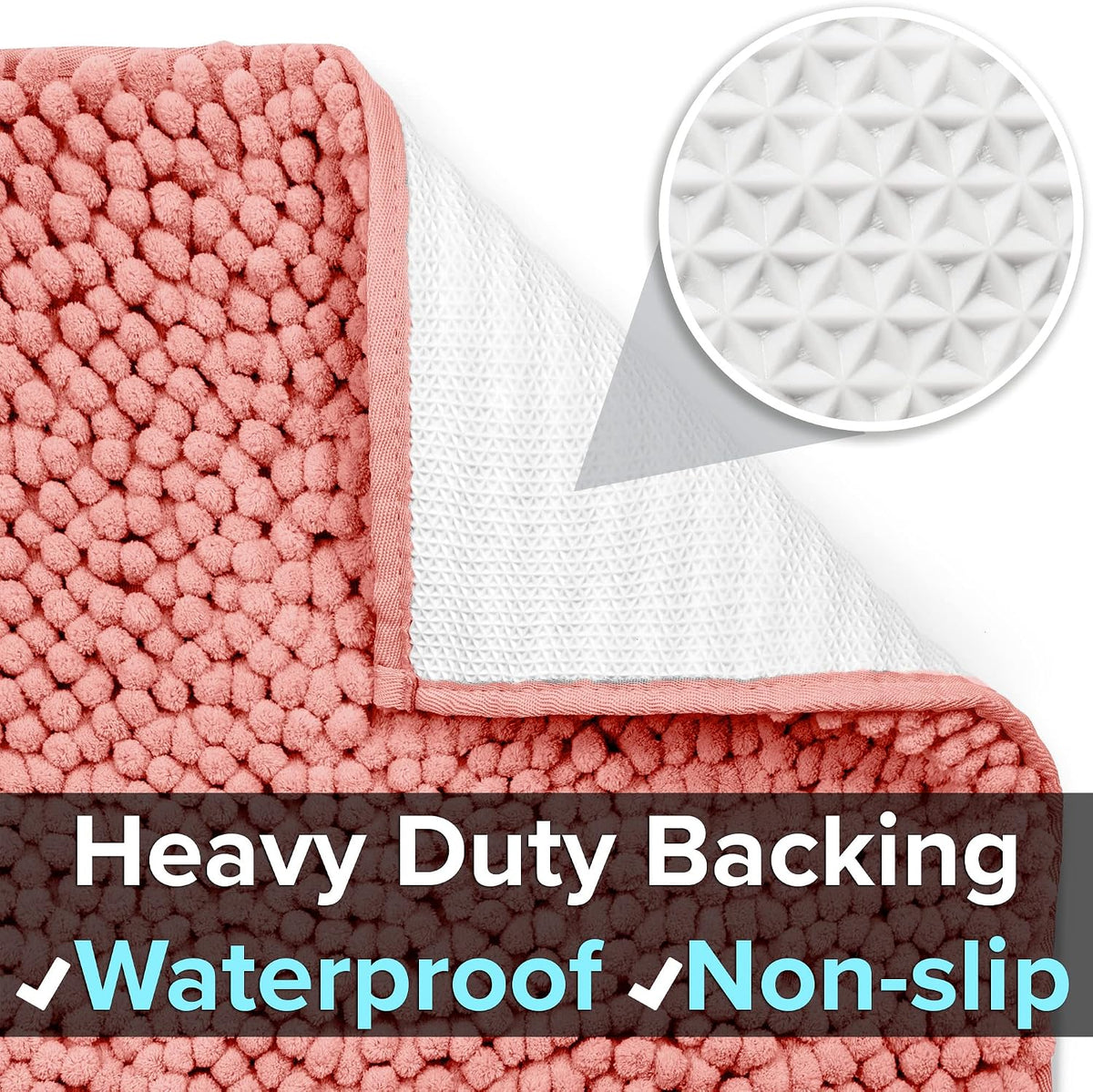 Cat Litter Mat, Medium, Extra Large, XXL, Waterproof Litter Box Mat, Non Slip Kitty Litter Mat, Machine Washable Litter Trapping Mat, Soft Litter Tray, Cat Stuff (Medium, Coral/Heavy-Duty)