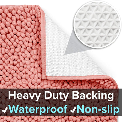 Cat Litter Mat, Medium, Extra Large, XXL, Waterproof Litter Box Mat, Non Slip Kitty Litter Mat, Machine Washable Litter Trapping Mat, Soft Litter Tray, Cat Stuff (Medium, Coral/Heavy-Duty)