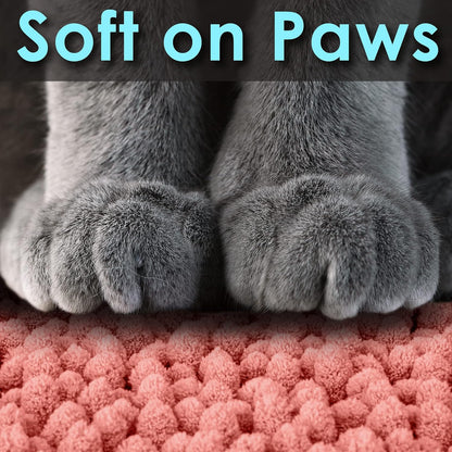 Cat Litter Mat, Medium, Extra Large, XXL, Waterproof Litter Box Mat, Non Slip Kitty Litter Mat, Machine Washable Litter Trapping Mat, Soft Litter Tray, Cat Stuff (Medium, Coral/Heavy-Duty)
