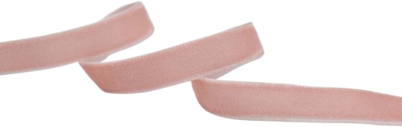 Velvet Ribbon for Gift Wrapping Christmas Decoration (05 (Light Peach), 3/8" (10mm) x 5 Yards)