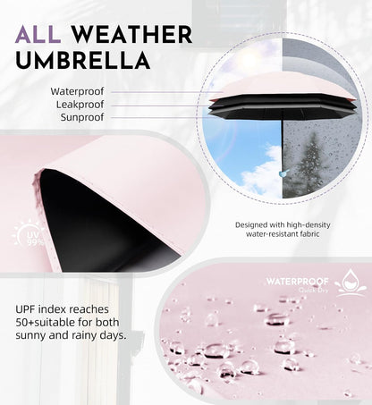 Umbrella Travel Size Mini Umbrella with UPF 100+ UV Rain Protection
