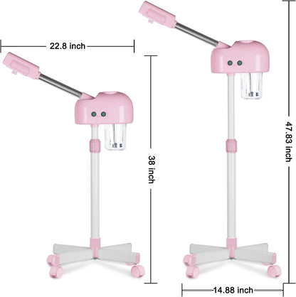 Professional Facial Steamer, Vaporizador Facial Steamer for Esthetician, Vapor Face Steamer, Pink