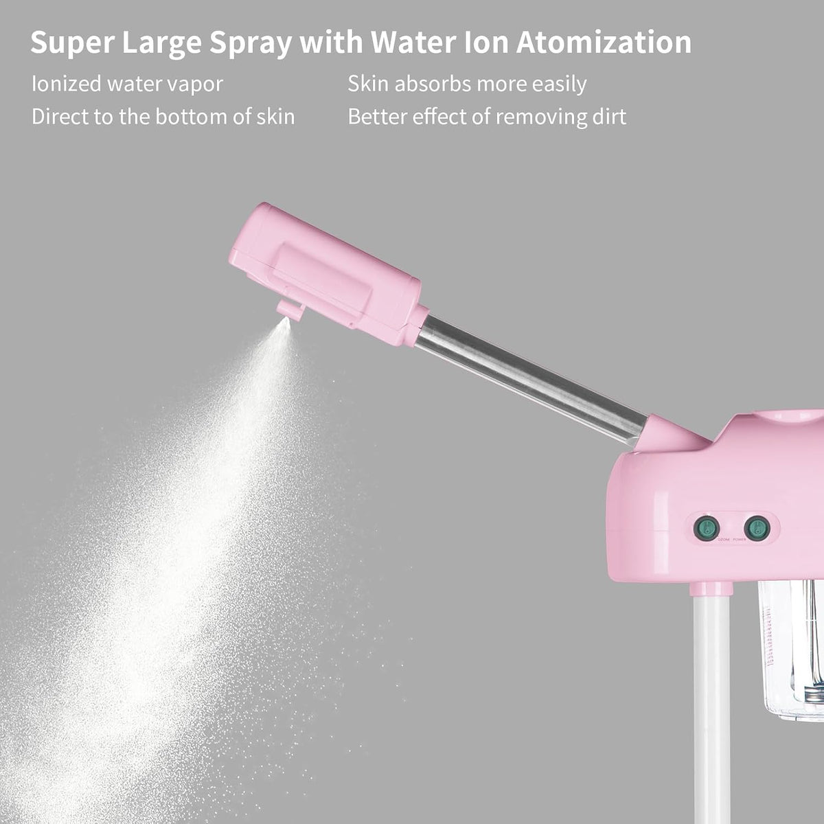 Professional Facial Steamer, Vaporizador Facial Steamer for Esthetician, Vapor Face Steamer, Pink