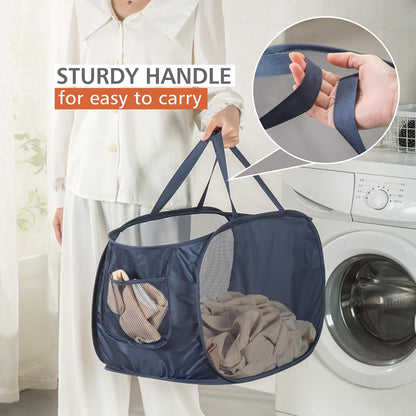Sturdy Mesh Laundry Hamper Basket Bag,collapsible Pop up for Laundry Room