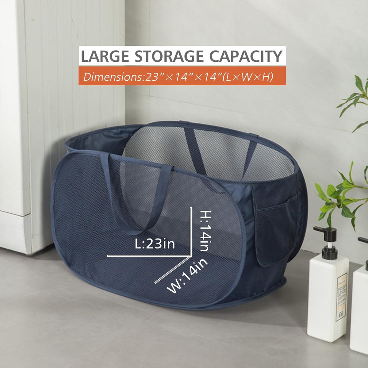 Sturdy Mesh Laundry Hamper Basket Bag,collapsible Pop up for Laundry Room