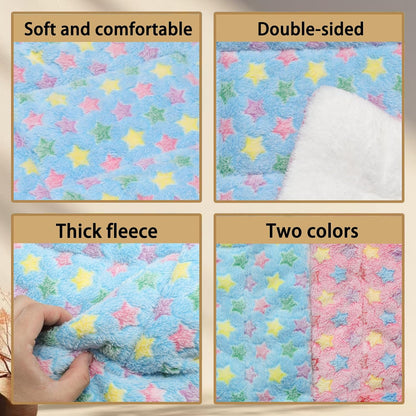 2 Pcs Blue & Pink Guinea Pig Bed, Washable Rabbit Bunny Bed Mat