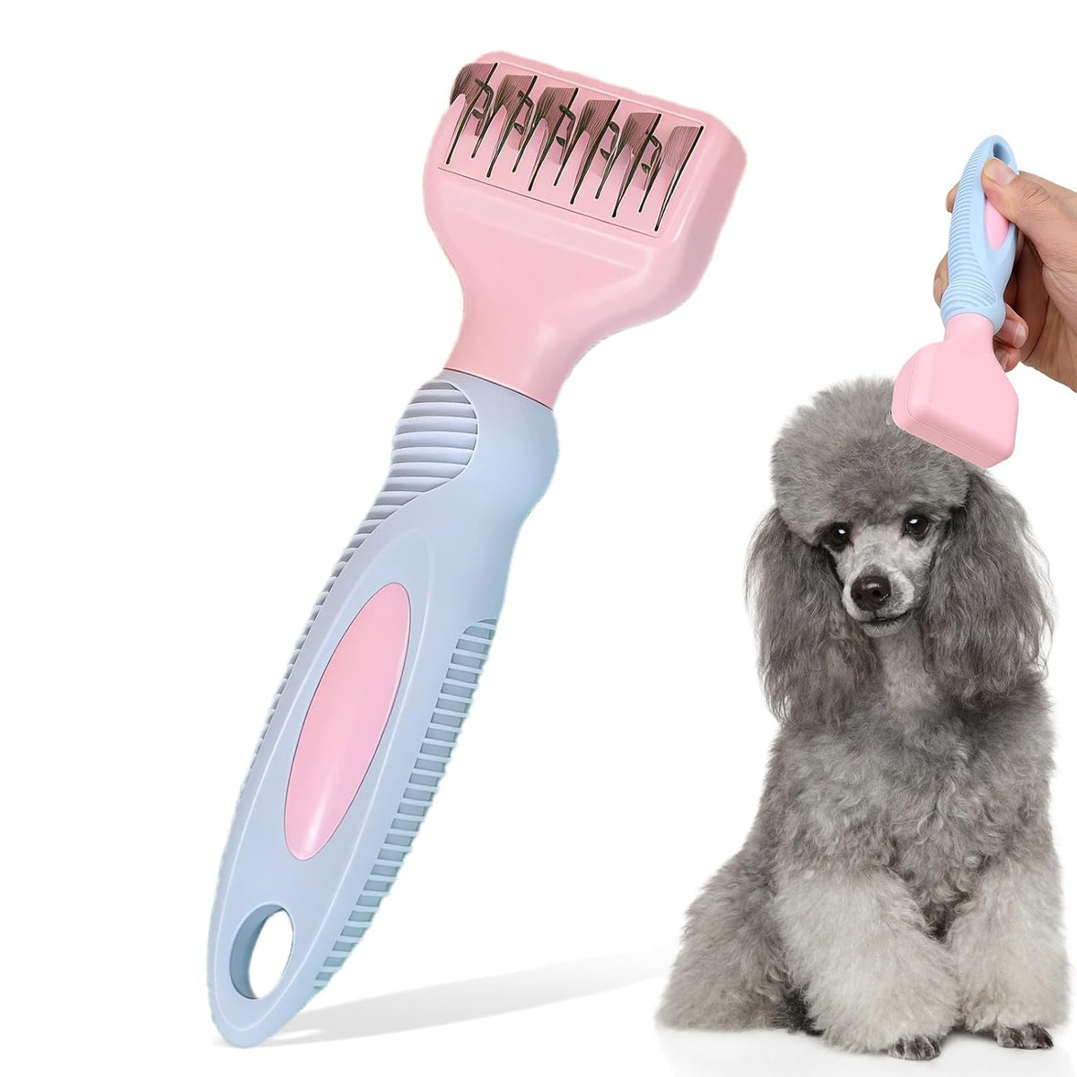 HOP Pink Professional Pet Dematting Comb for Dogs&Cats Matted Fur Remover