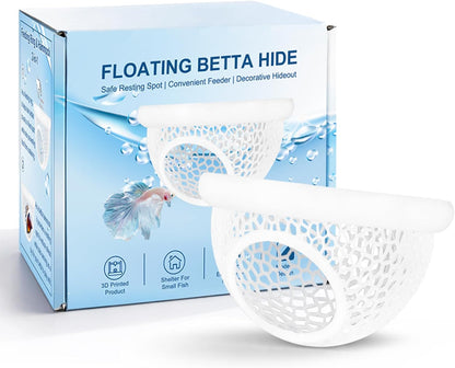 Floating Betta Hide & Shrimp Cave – All-in-One Aquarium Hammock, Feeder, and Safe Resting Spot for Stress-Free Fish Tanks
