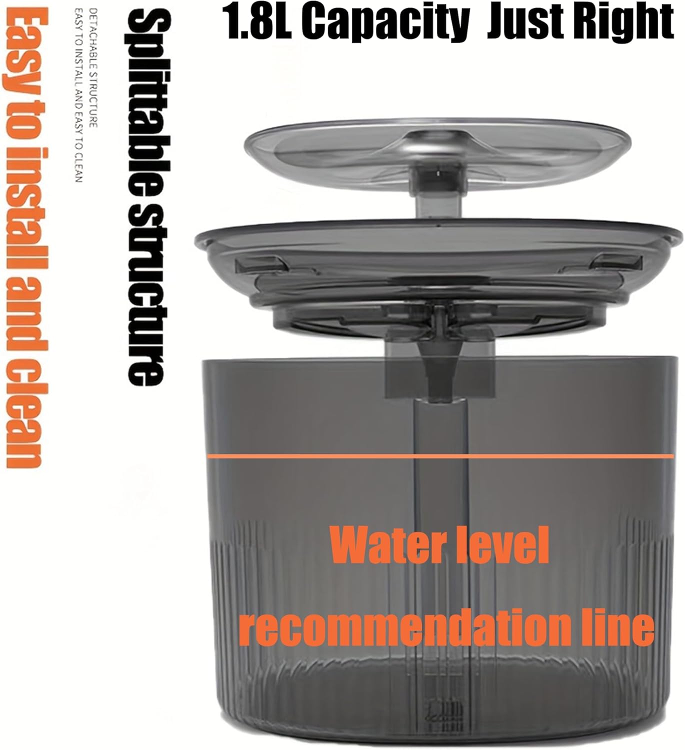 Cat Water Fountain Dog Water Dispenser Automatic Pet Fountain, Dogs Drinking Waterer Bowls Indoor Auto Watering Dish Animal Feeding & Drinking Quiet Waterfall with 1 Replacement Filter(61 oz/1.8 L)