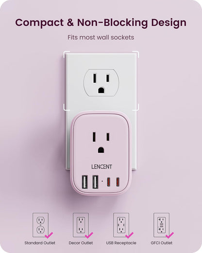 Multi Plug Outlet Extender with USB C, Electrical Outlet Expander