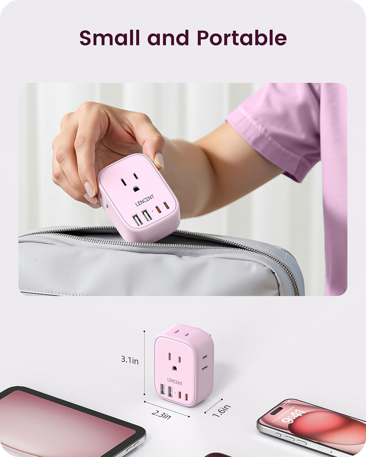 Multi Plug Outlet Extender with USB C, Electrical Outlet Expander