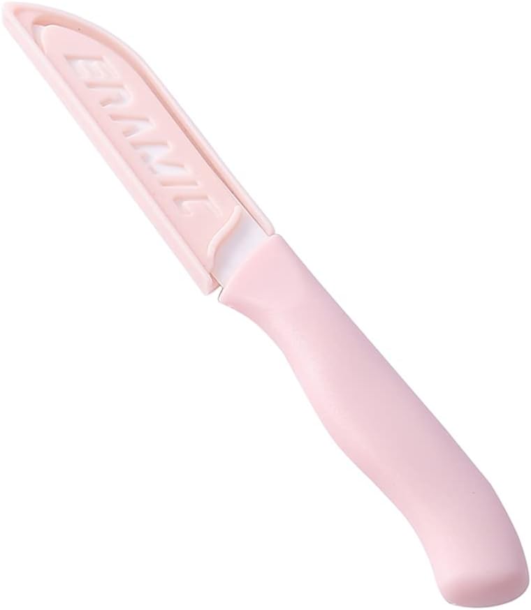 6Pcs Ceramic Paring Knives, Small Vegetable & Fruit Knife, 3" Blade (Pink)