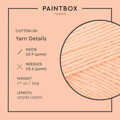 Paintbox Yarns 100% Cotton DK Yarn 1.76oz / 50g, 137yds / 125m