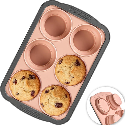 Silicone Muffin Pans for Baking - 6 Cups Cupcake Pans Egg Bite Molds