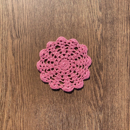 5" Crochet Doilies Table Placemats Round Lace Small Centerpiece Drinks Coasters for Parties Set of 10 Pink Color