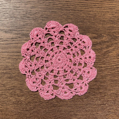 5" Crochet Doilies Table Placemats Round Lace Small Centerpiece Drinks Coasters for Parties Set of 10 Pink Color