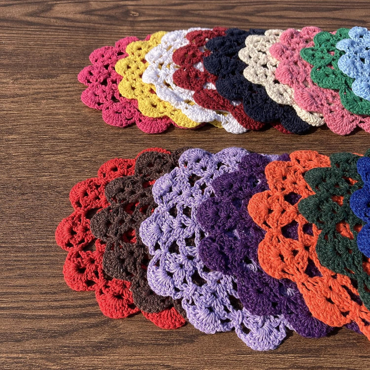 5" Crochet Doilies Table Placemats Round Lace Small Centerpiece Drinks Coasters for Parties Set of 10 Pink Color