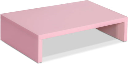 Pink Monitor Stand Riser for Desk, Small Computer/Laptop Stand Wood