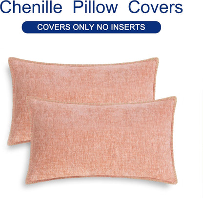 Decorative Couch Throw Pillow Covers 20 X 12 Inches Dusty Pink