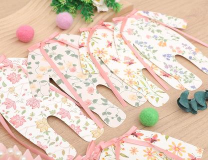 7pcs Neutral Baby Shower Bunting - Pink Baby Pajamas with Ribbon Bows, Gender-Revealing Neutral Party Supplies, Clothesline Birthday Party Banner (Baby Shower Banner Pink)