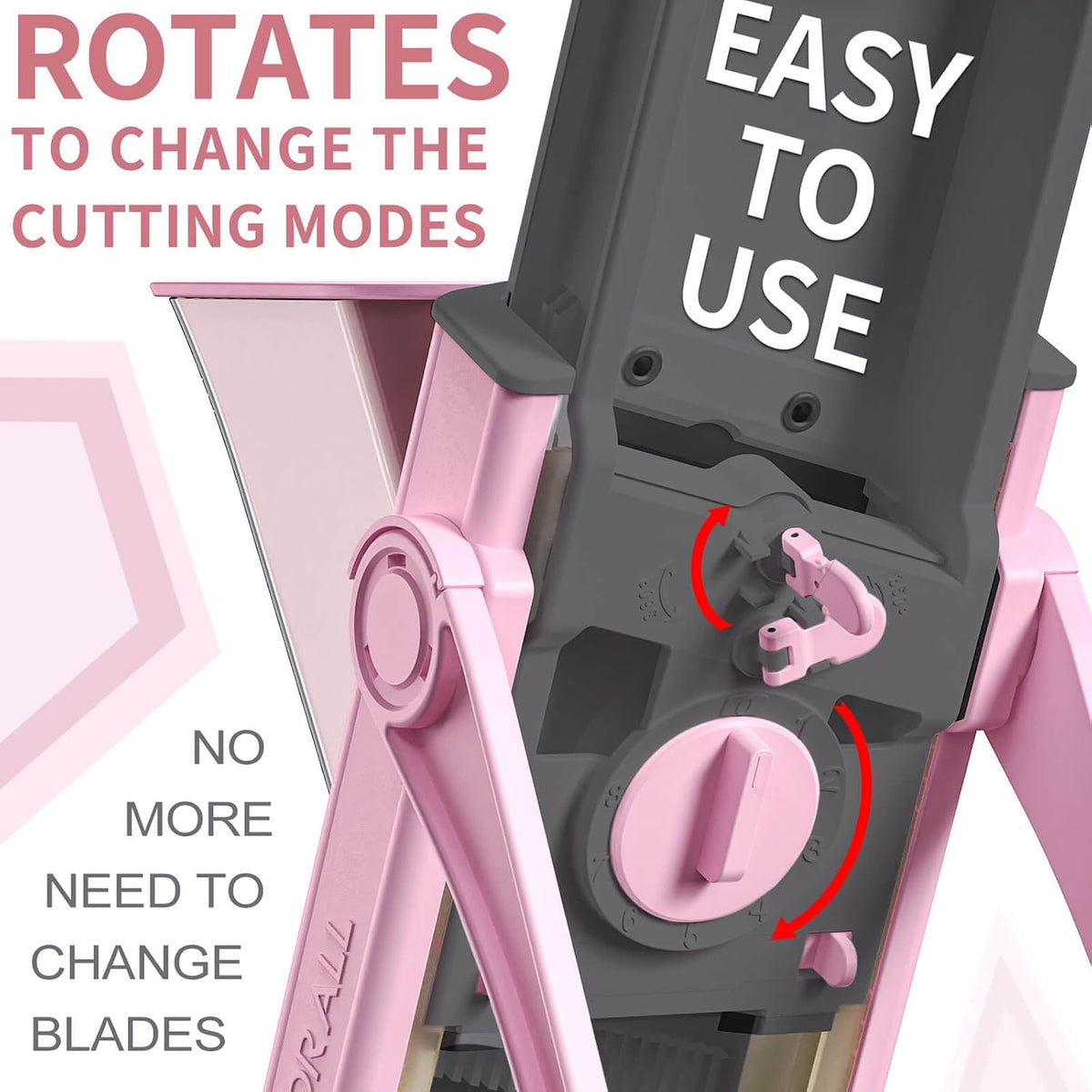 Safe Mandoline Slicer Plus, Bigger Size, Kitchen Slicer, Pink