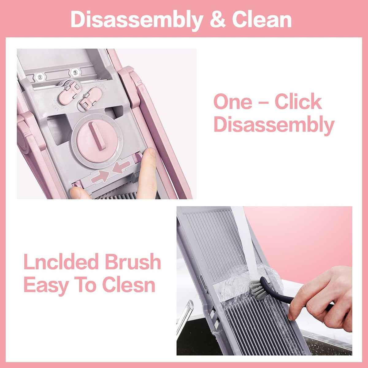 Safe Mandoline Slicer Plus, Bigger Size, Kitchen Slicer, Pink