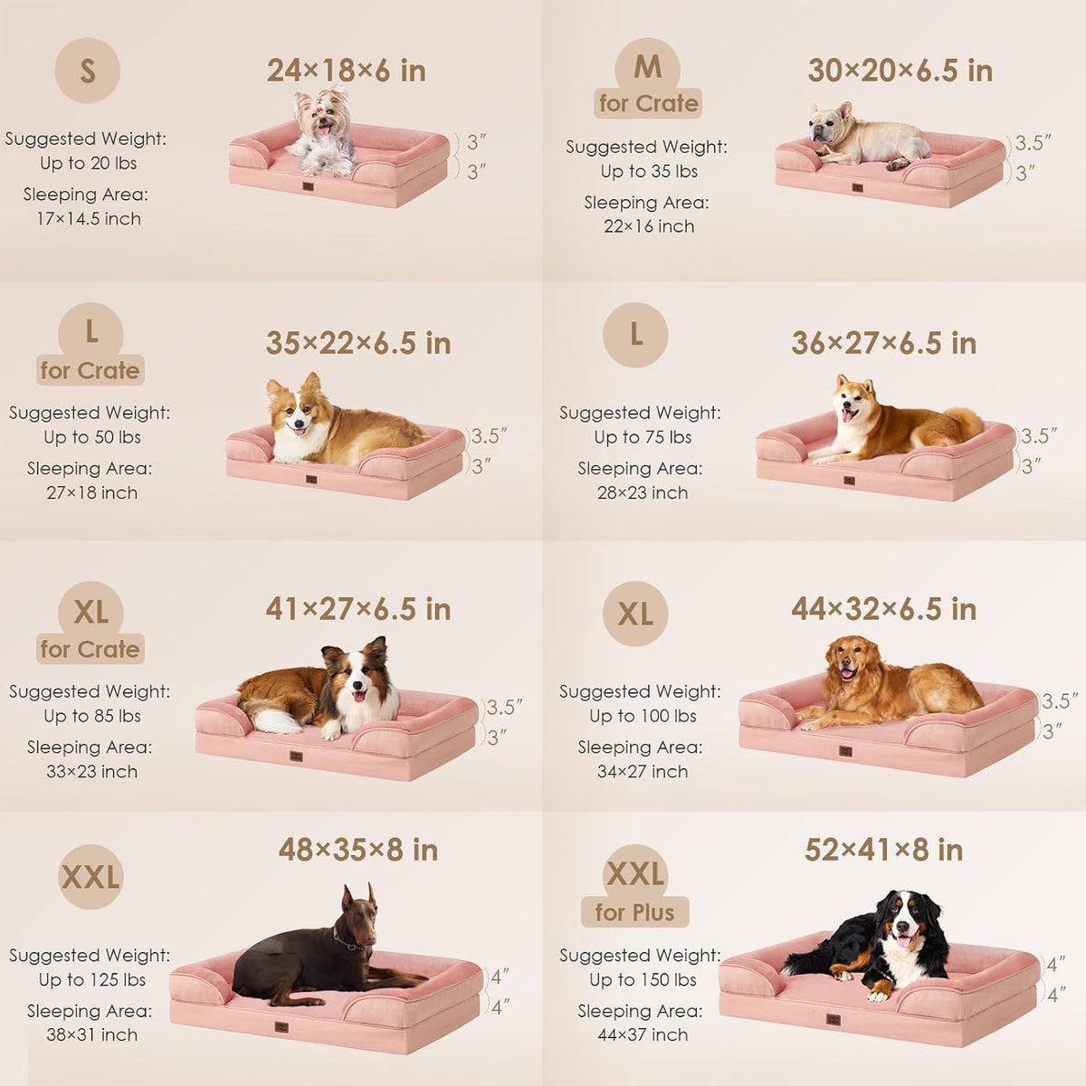 Orthopedic Small Dog Bed, Waterproof Memory Foam Washable Pet Beds