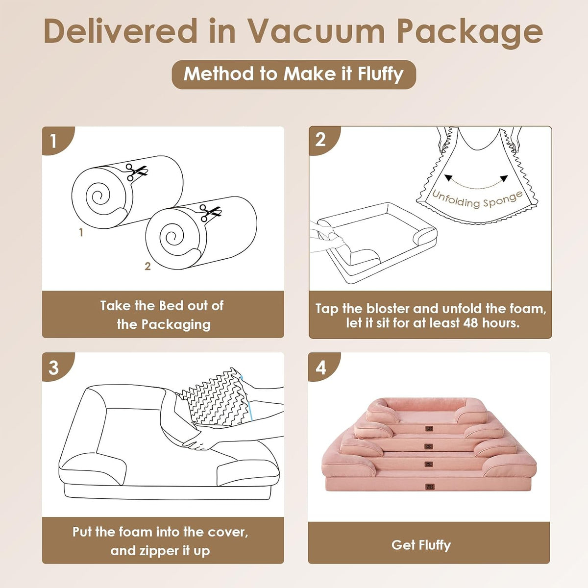 Orthopedic Small Dog Bed, Waterproof Memory Foam Washable Pet Beds