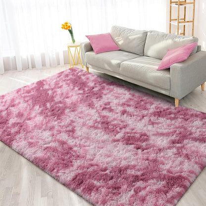 Large Area Rugs for Living Room, 5x8 Feet Tie-Dyed Blush Shaggy Rug Fluffy Throw Carpets, Ultra Soft Plush Modern Indoor Fuzzy Rugs for Bedroom Girls Kids Nursery Room Dorm Home Decor