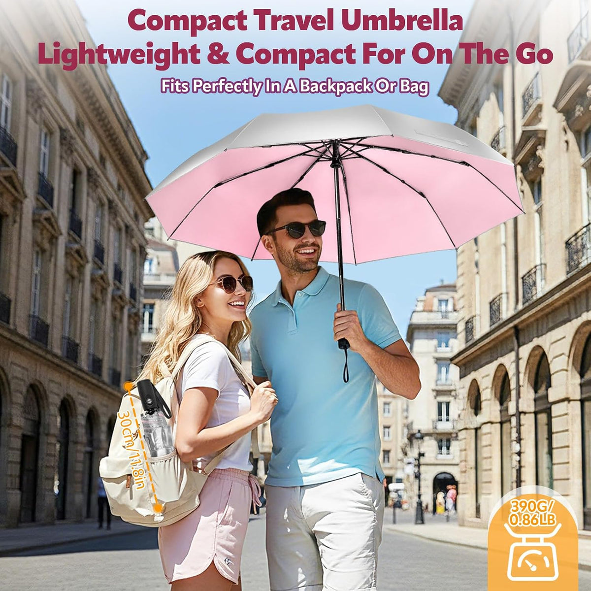 UV Umbrella for Sun Protection, Travel Compact Sun Umbrellas 46Inch
