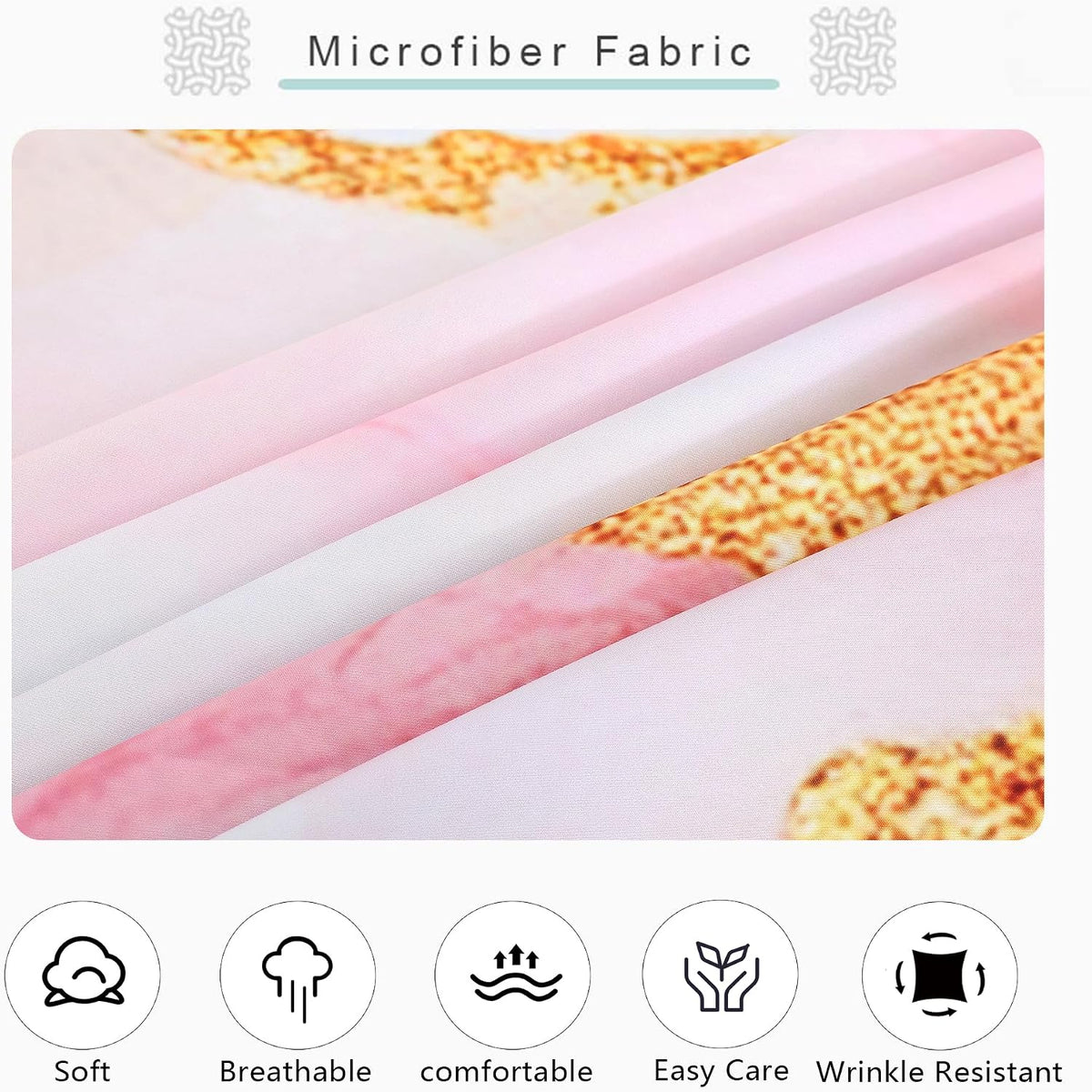 Sheet Set Pink Marble: Queen Size Pink Abstract Bed Sheets for Teen Girls Kids Women Deep Pocket Gold Glitter Marbling 4PC Bedding Sets 1 Fitted Sheet & 1 Flat Sheet & 2 Pillowcases