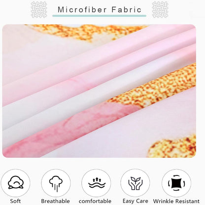 Sheet Set Pink Marble: Queen Size Pink Abstract Bed Sheets for Teen Girls Kids Women Deep Pocket Gold Glitter Marbling 4PC Bedding Sets 1 Fitted Sheet & 1 Flat Sheet & 2 Pillowcases