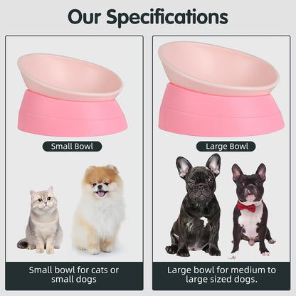 Bulldog Bowl Anti-Slip Dog Cat Dish Detachable Rubber Dog Bowl Pet Sterile Tilted Pet Feeder Slope Base